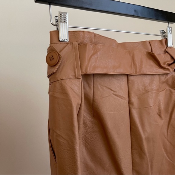 Jluxlabel Faux Leather Tan Nude Pants - Picture 8 of 10